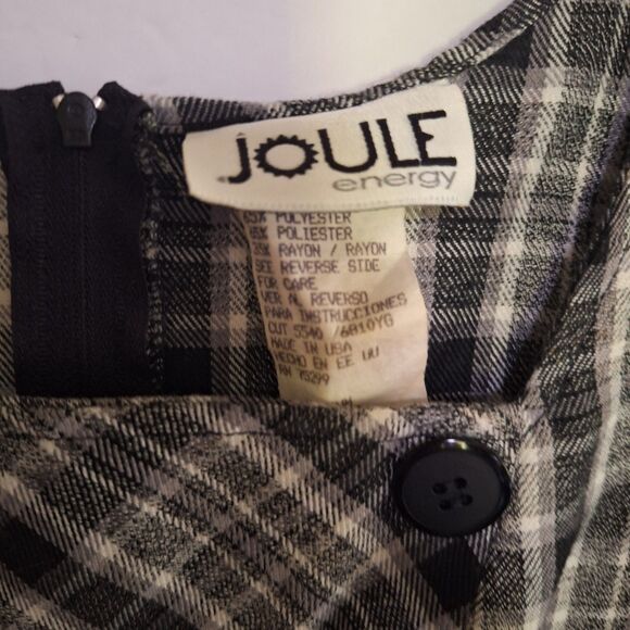 Joule Energy Women's Plaid Dress School Girl Pleated Tweed Vintage Button Decor - Picture 3 of 9